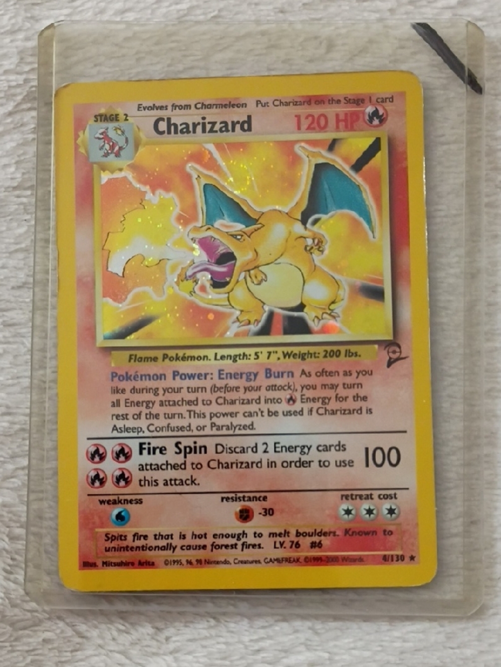 Pokemon Charizard Holographic Card 4/130
